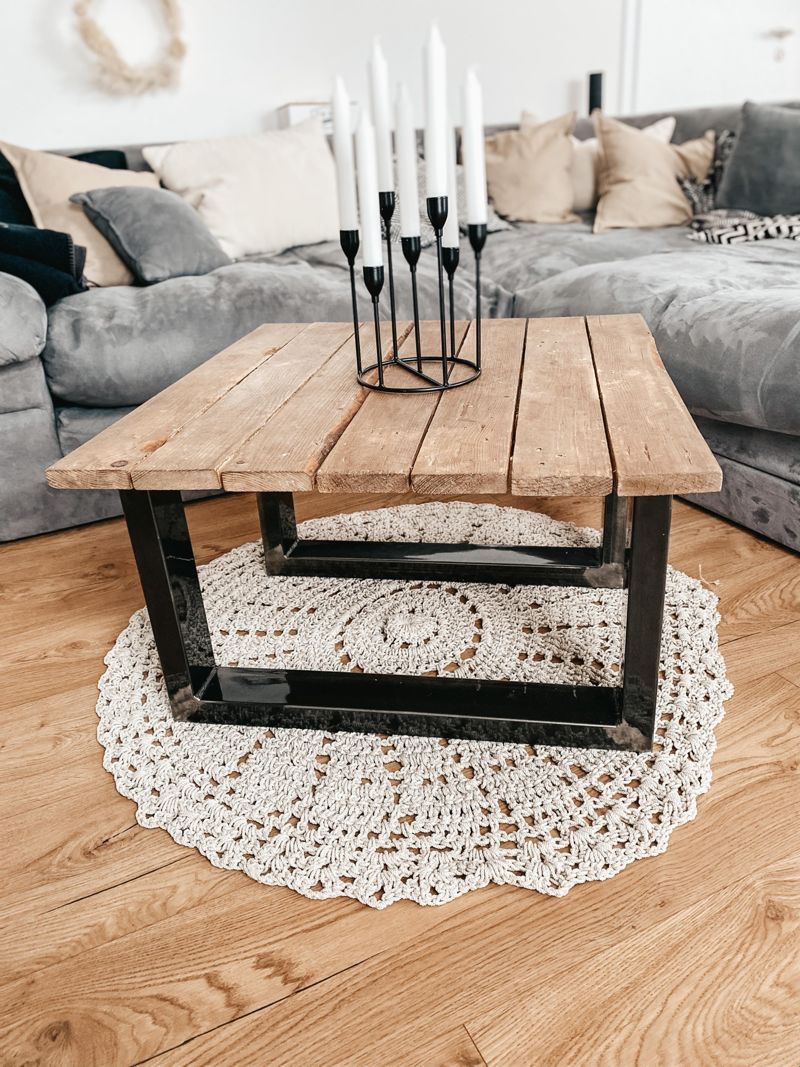 Unser selbst gebauter Tisch ☺️ In unserem Wohnzimmer