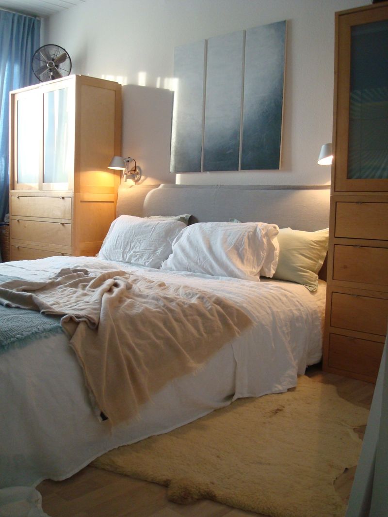 IKEA Malm Bett mit DIY Husse #schlafzimmerfarben #ho