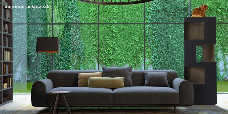 Moderner Kratzbaum in Anthrazit & Design-Sofa #desig...