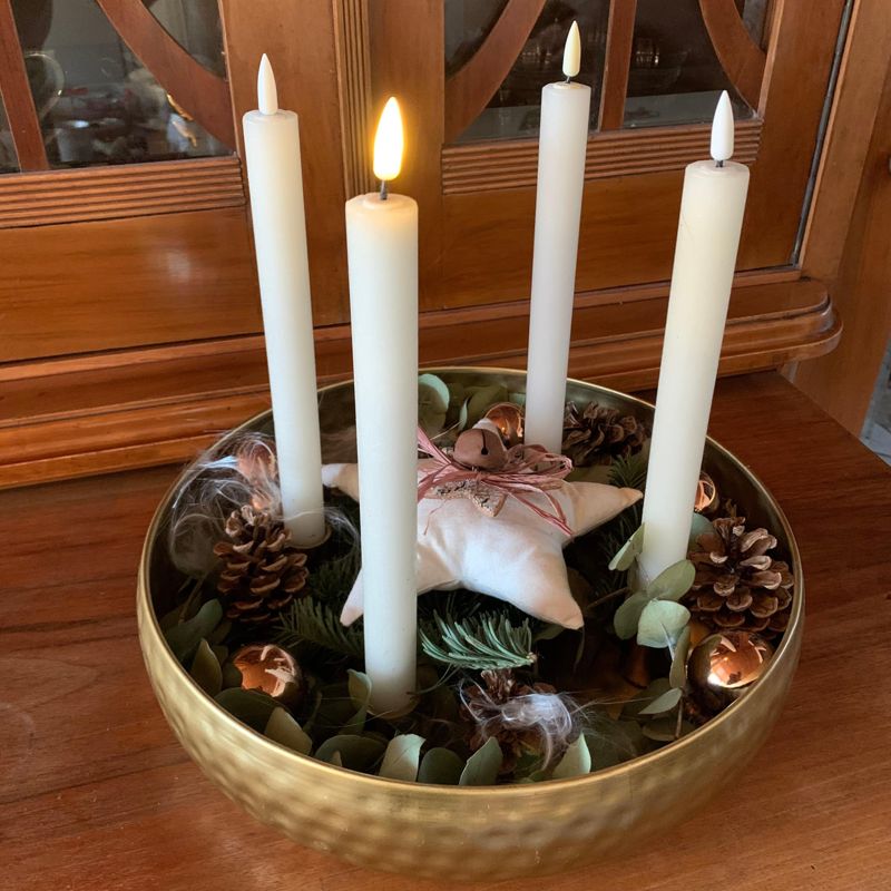 Adventskranz in der Schale #adventskranz #diy #adven
