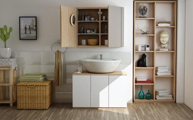 Regal für die Nische #regal #einbauregal #badezimmer