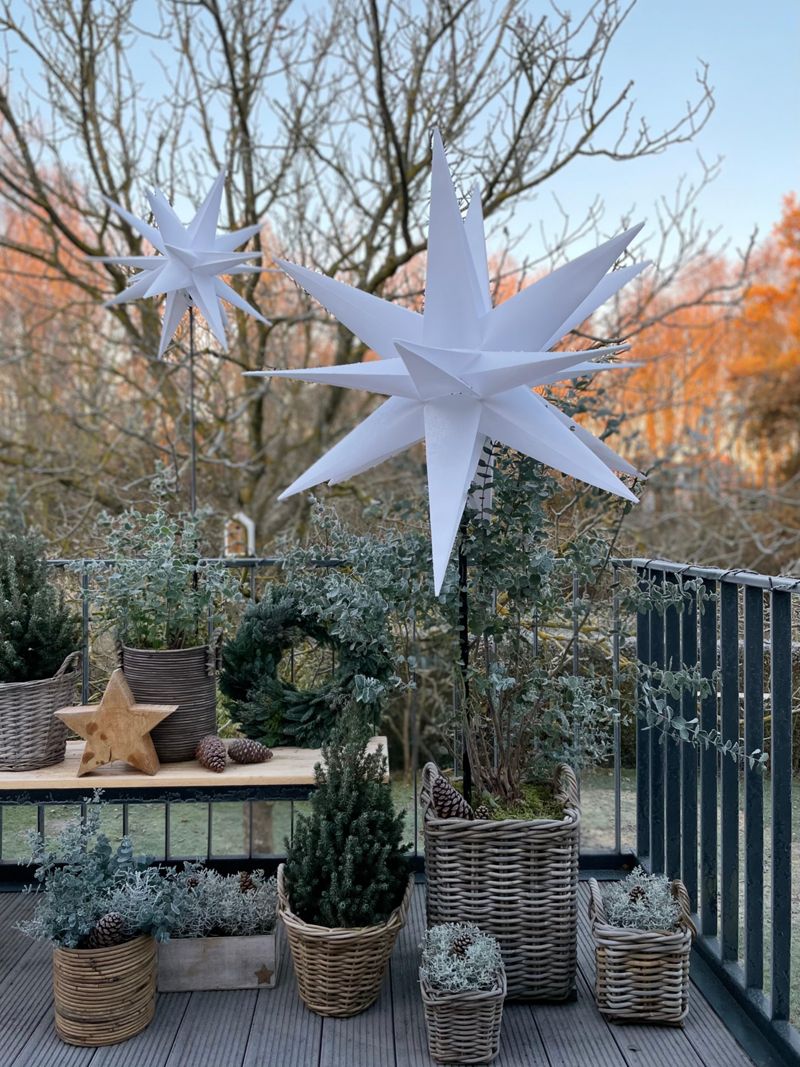 garten #weihnachten #sterne #gartendeko #balkon #de