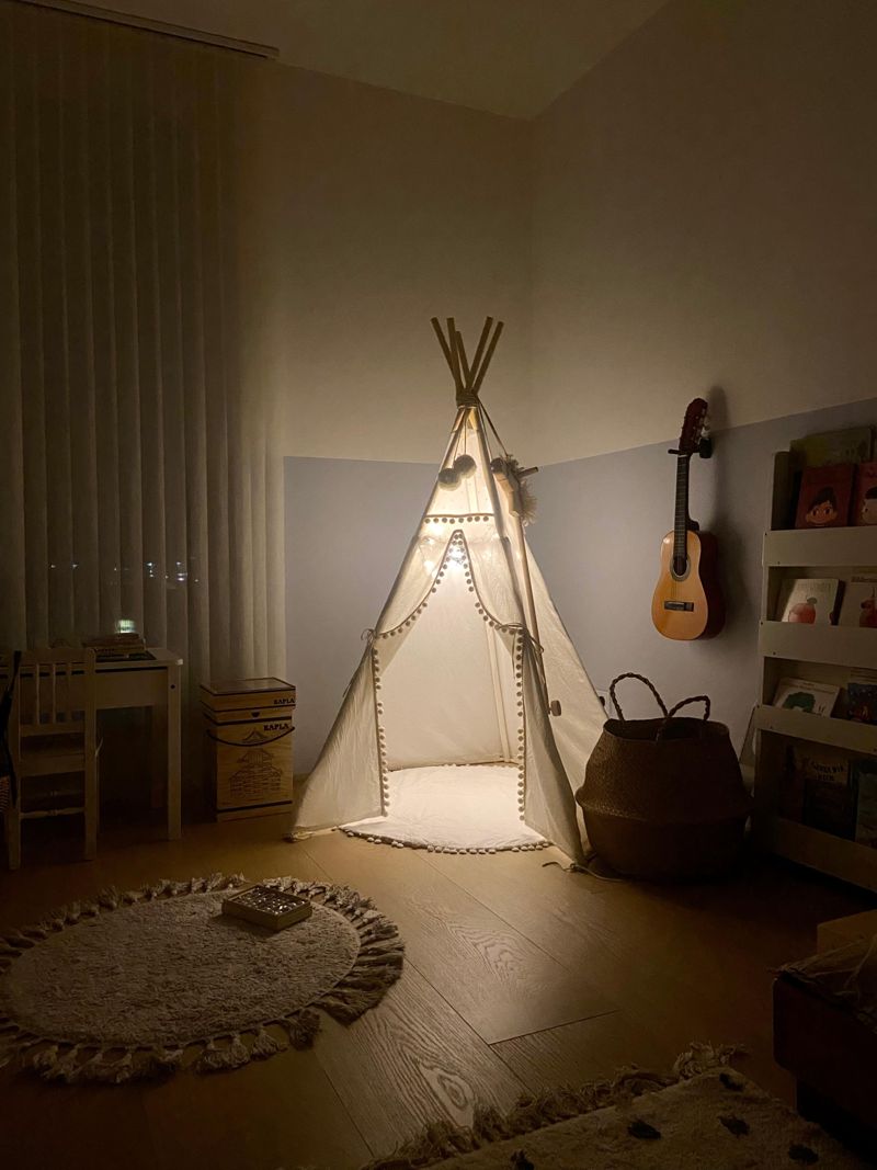 Night night  #kinderzimmer #zelt #tipi #beleuc...