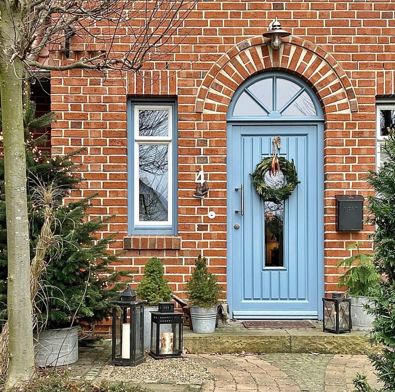 haustür #hauseingang #weihnachtsbaum #weihnachtsdek