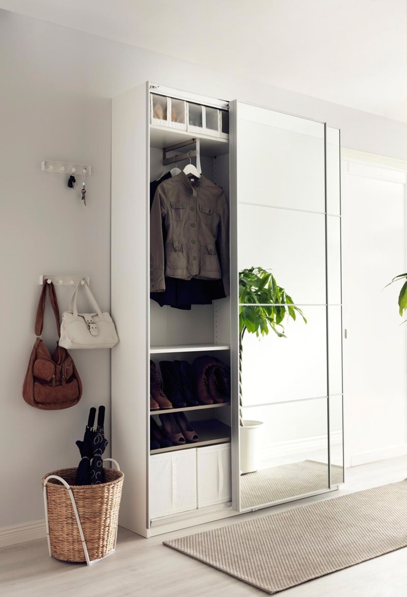 Garderobenschrank mit Schiebetür #ikea #garderobe #l