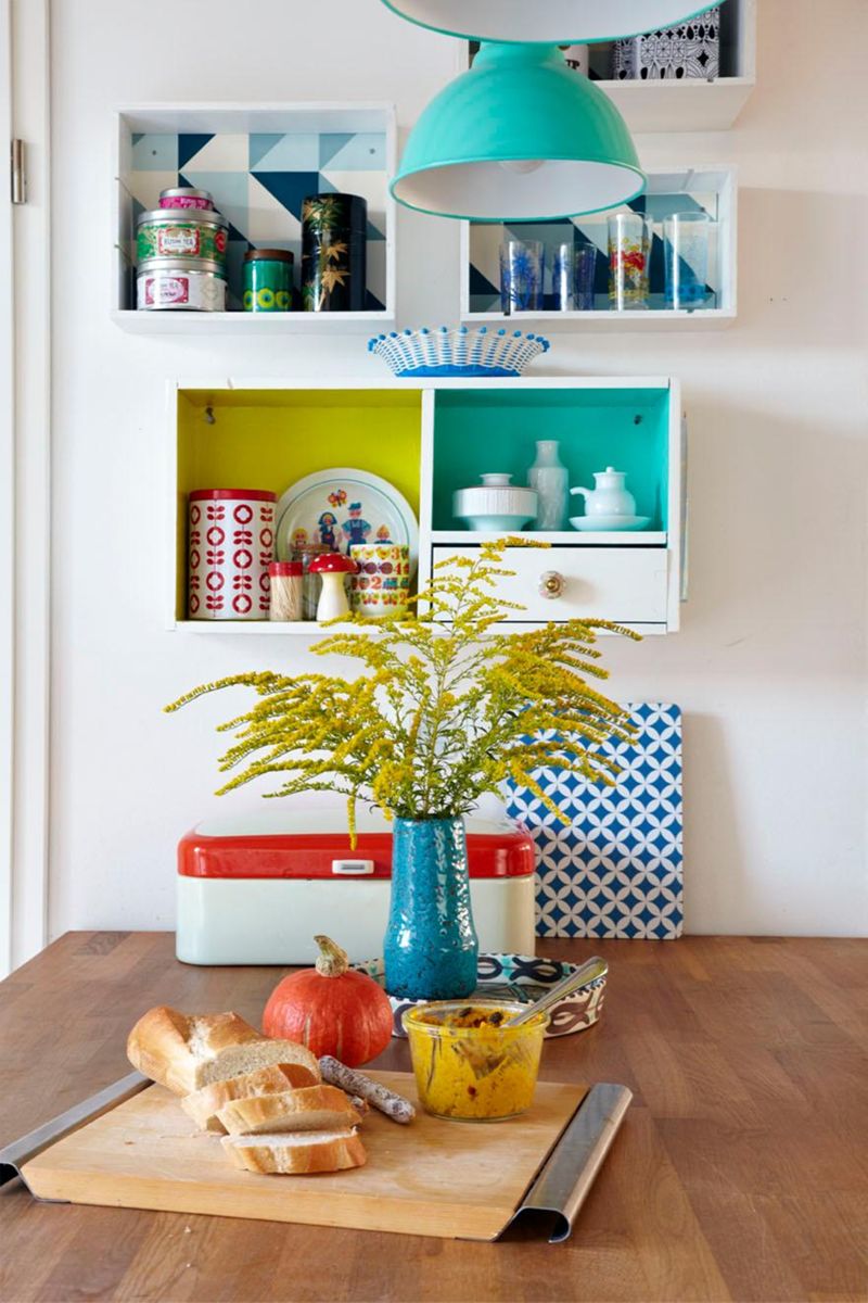 Esstisch mit Herbstschmuck #küche #regal #wandregal