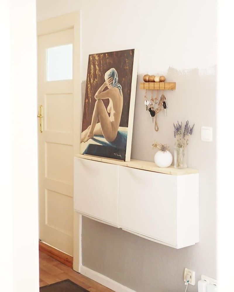 flur #livingchallenge #diy #aufbewahrung #kunst
