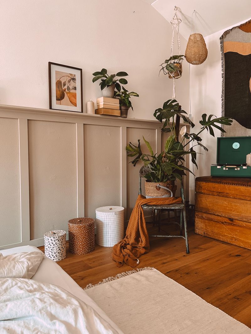 schlafzimmer #wanddeko #diy #boho #pflanzen #aufbew...