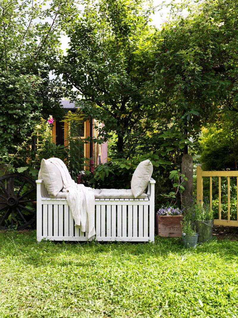 Weiße Gartenbank #ikea #gartenmöbel #weißesgartenmöb