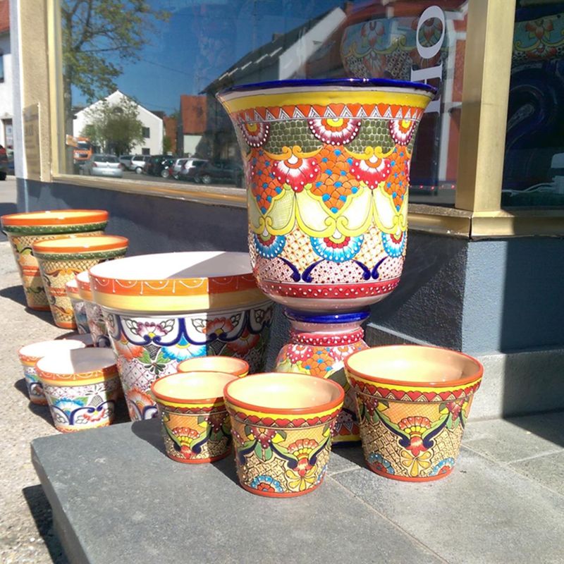 Bunte Blumentpfe und -Kbel aus Mexiko #blumenkbel...