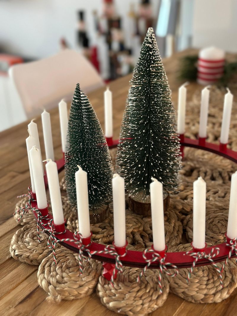 adventskranz #diy #kerzenkranz #kerzen #kranz #rot