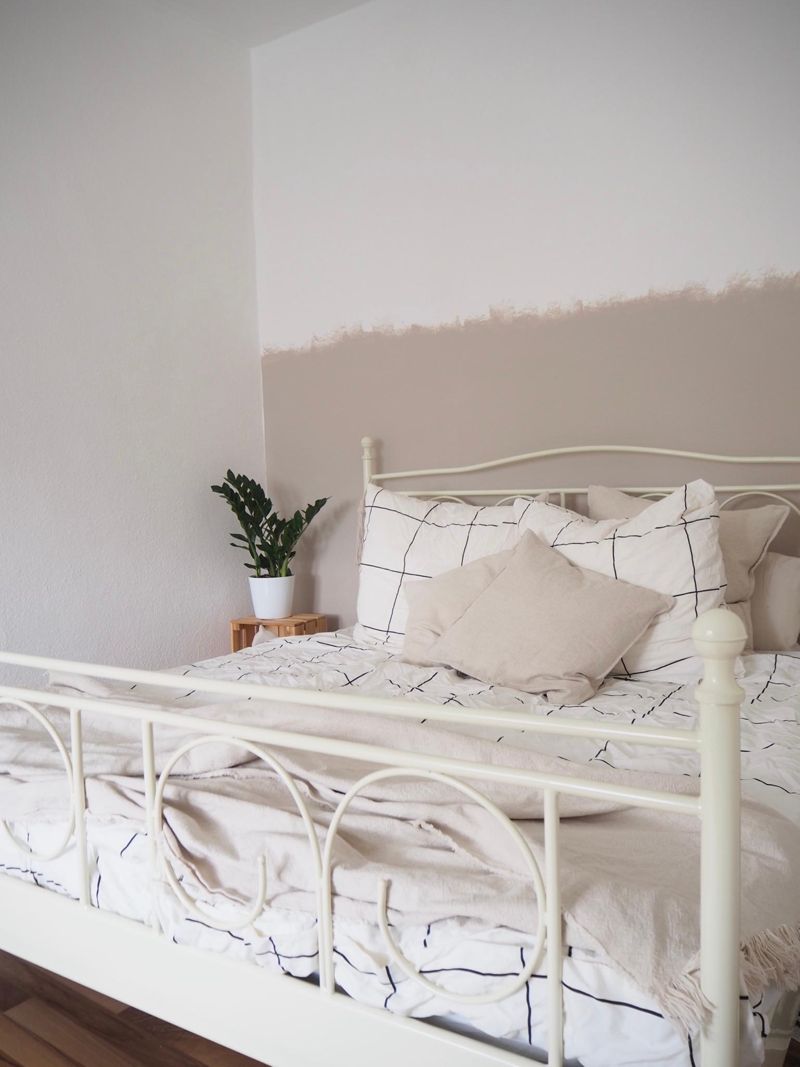 bett #wandfarbe #beige #undonewall #schlafzimmer #n